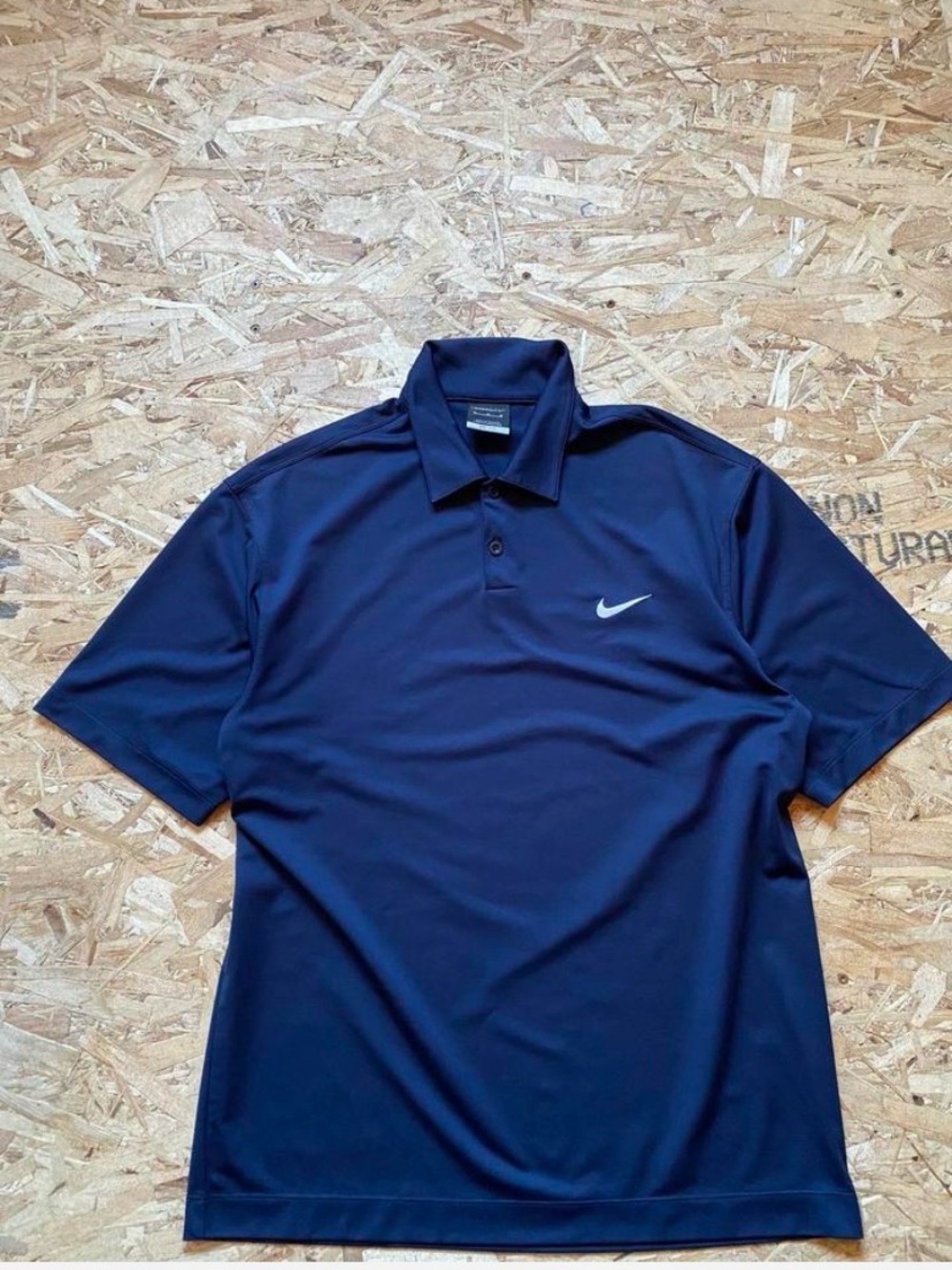 Nike Golf -Dri Fit Men's Navy Blue Polo with White Swoosh